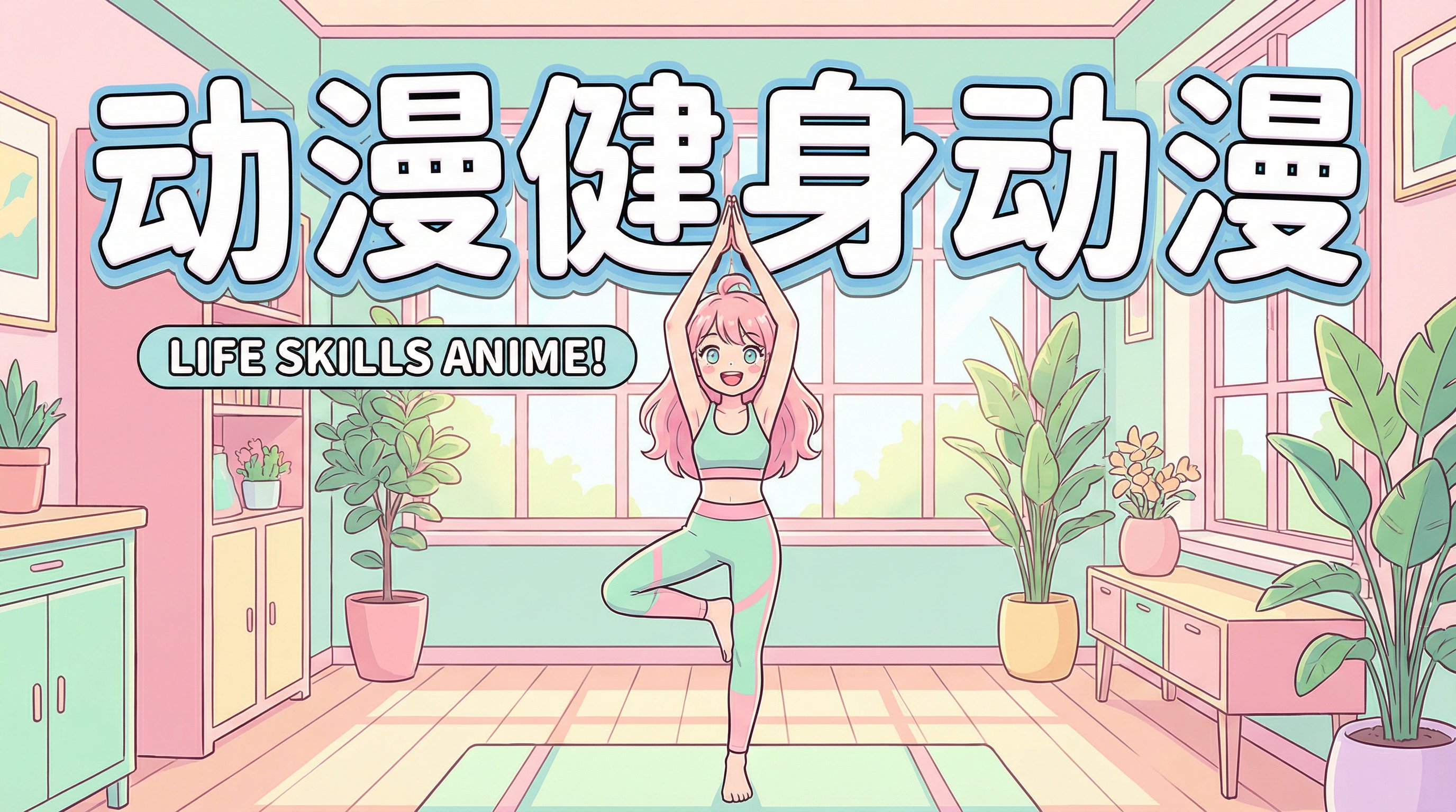 抖音揭秘动漫健身教程-瑜伽动漫演示