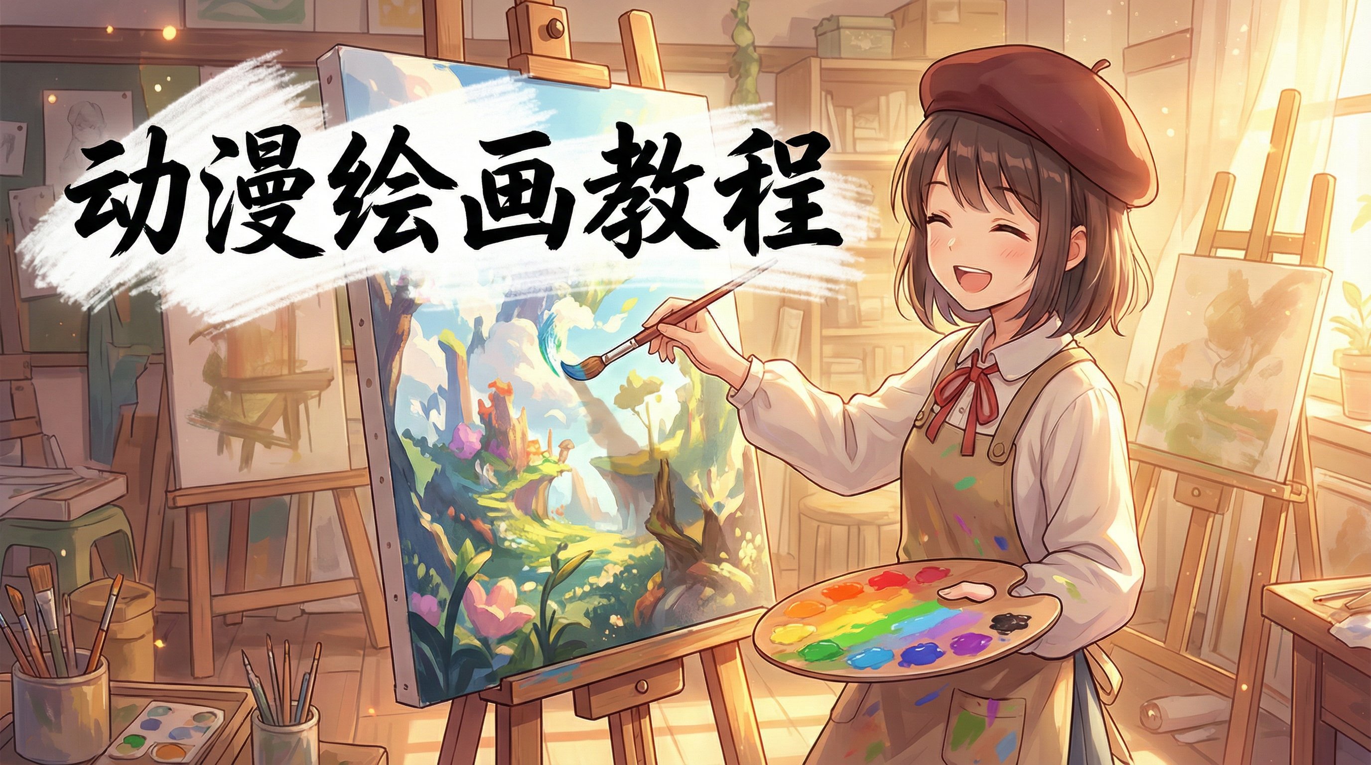 抖音揭秘动漫绘画教程-水彩动漫演示