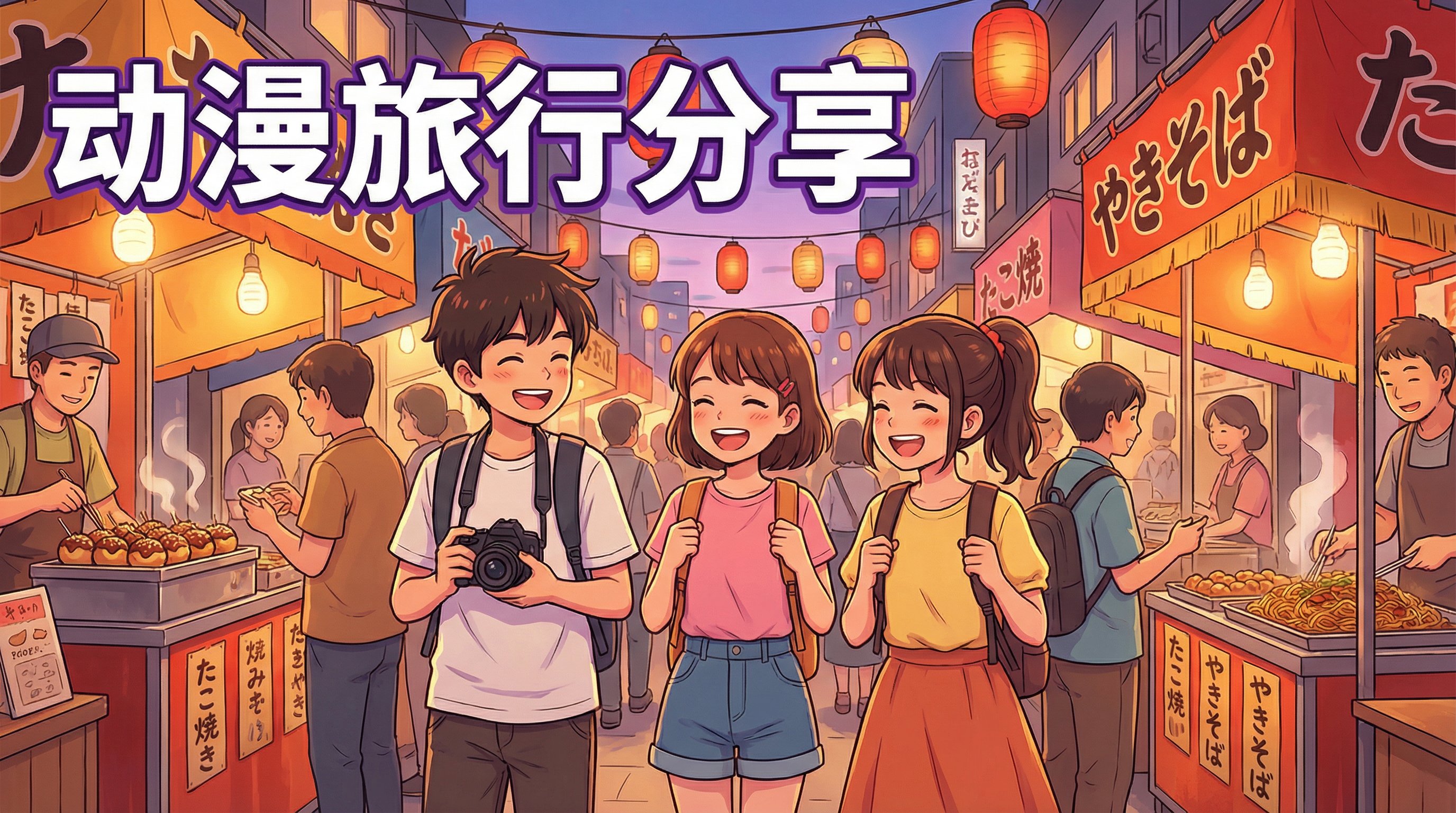 抖音揭秘动漫旅行分享-日本街头动漫演示